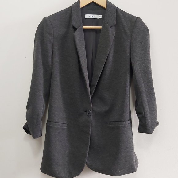 RICKI'S 3/4 Sleeve Gray Blazer for Women - Picture 1 of 6